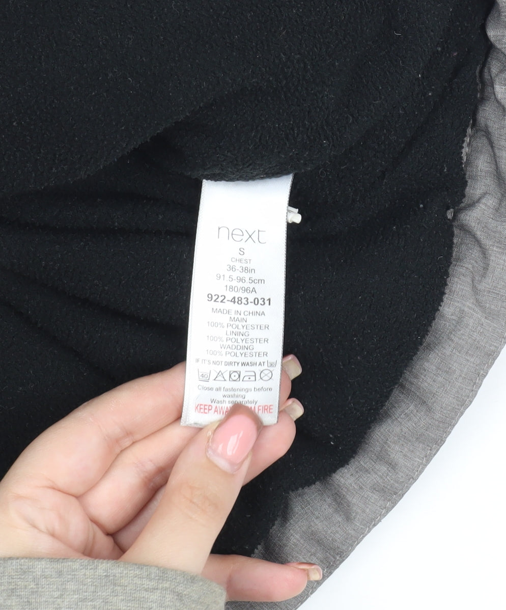 Next Mens Grey Hooded Jacket - Size S, Medium Fit