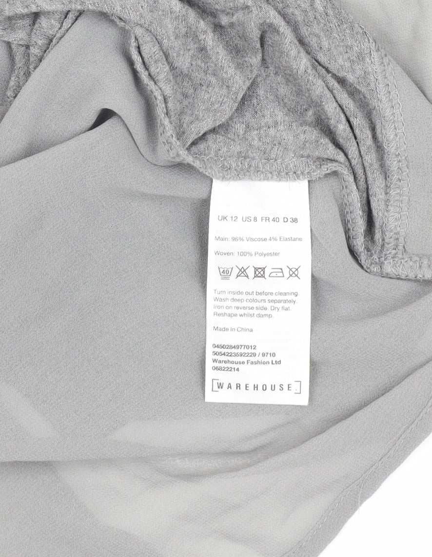 Warehouse Women's Grey Long Sleeve Top Size 12