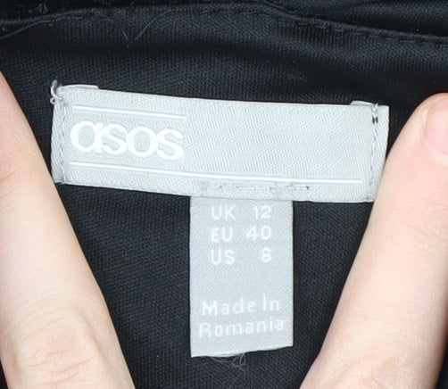 ASOS Women's Black Sequin Halter Bodycon Dress