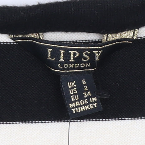 Lipsy Women's Black Striped Cardigan Dress UK 6