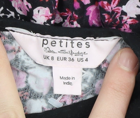 Miss Selfridge Petites Floral Collared Dress Size 8