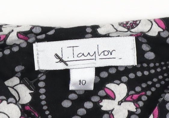 J.Taylor Women's Black Floral Blouse Size 10