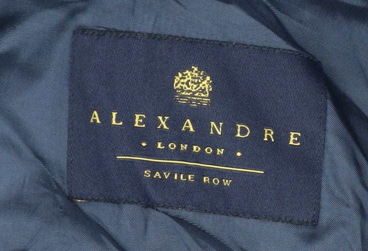 Alexandre Men's Blue Stripe Wool Blazer, Size 44R