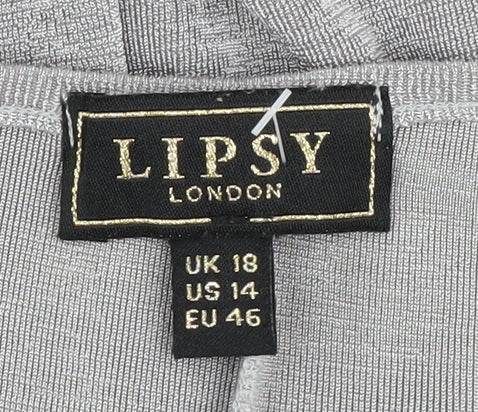 Lipsy Women's Grey V-Neck Pullover Jumper Size 18