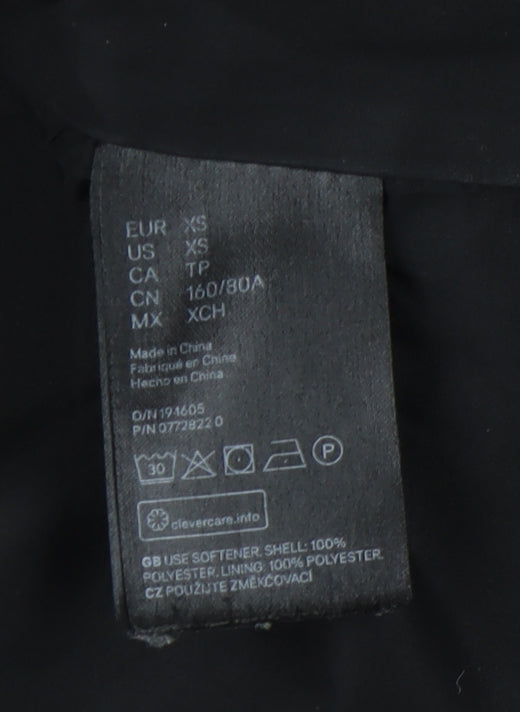 H&M Women's Black XS Overcoat - Stylish Mid-Length
