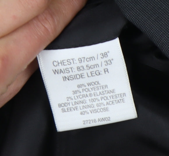 Greenwoods Classic Men's Grey Blazer 38 Regular Jacket