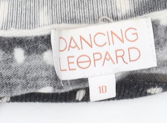 Dancing Leopard Women's Black Tunic Blouse Size 10