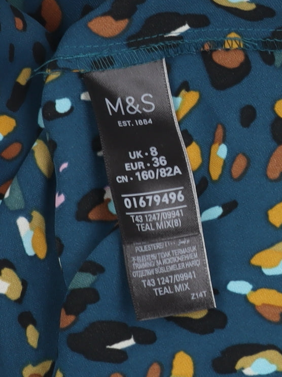 Marks & Spencer Blue Animal Print Button-Up Shirt