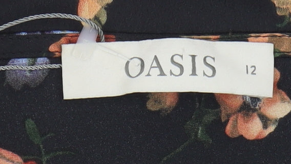 Oasis Women's Black Floral Size 12 Camisole Tank