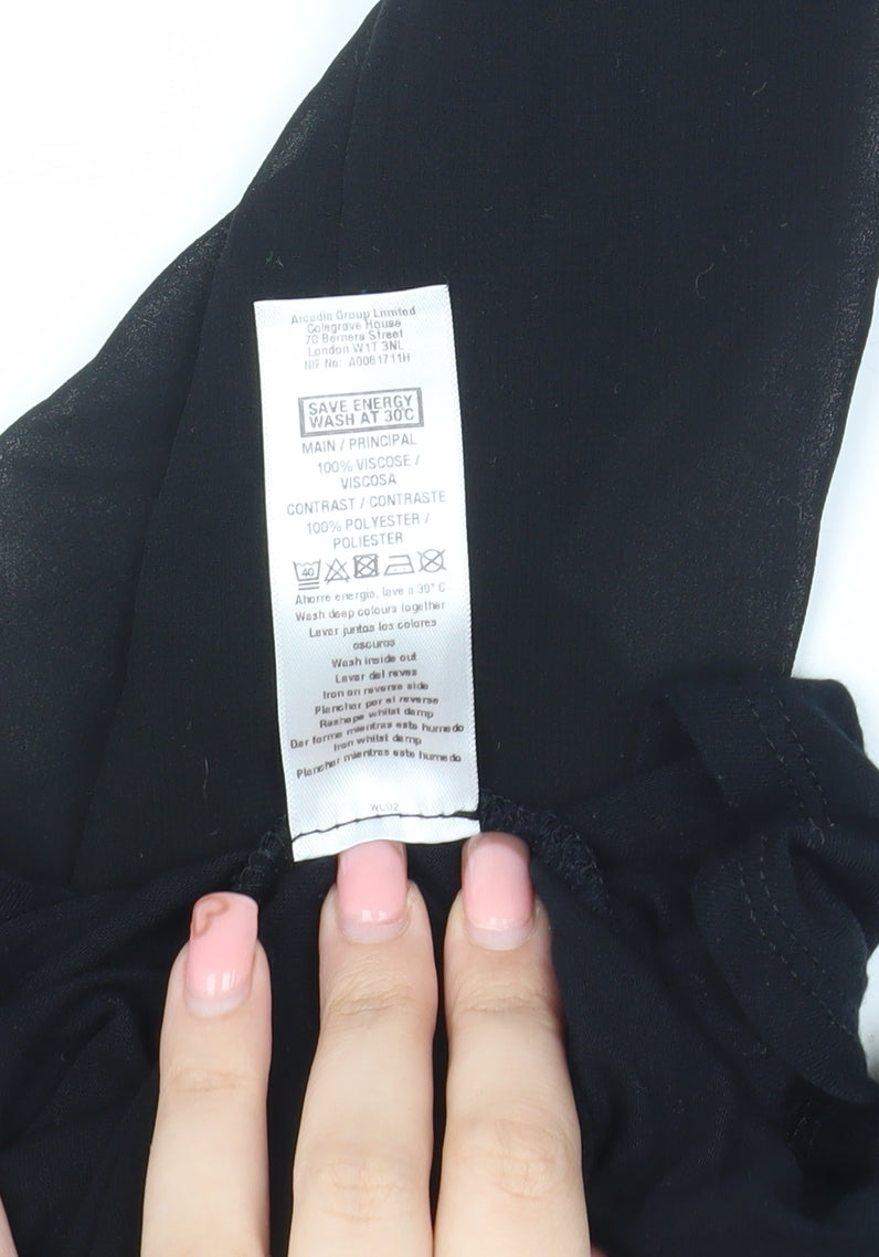 Wallis Women's Black Viscose Blouse, Size 18