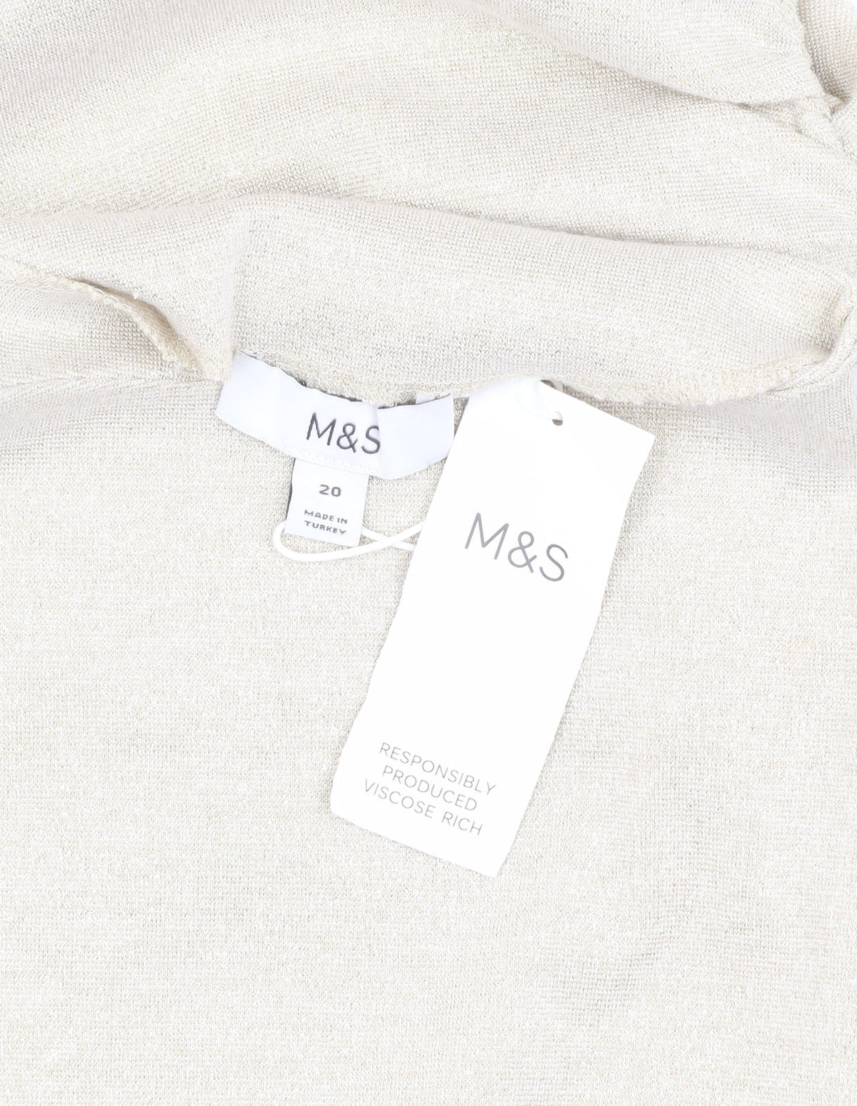 Marks & Spencer Women Beige High Neck Sleeveless Top Size 20