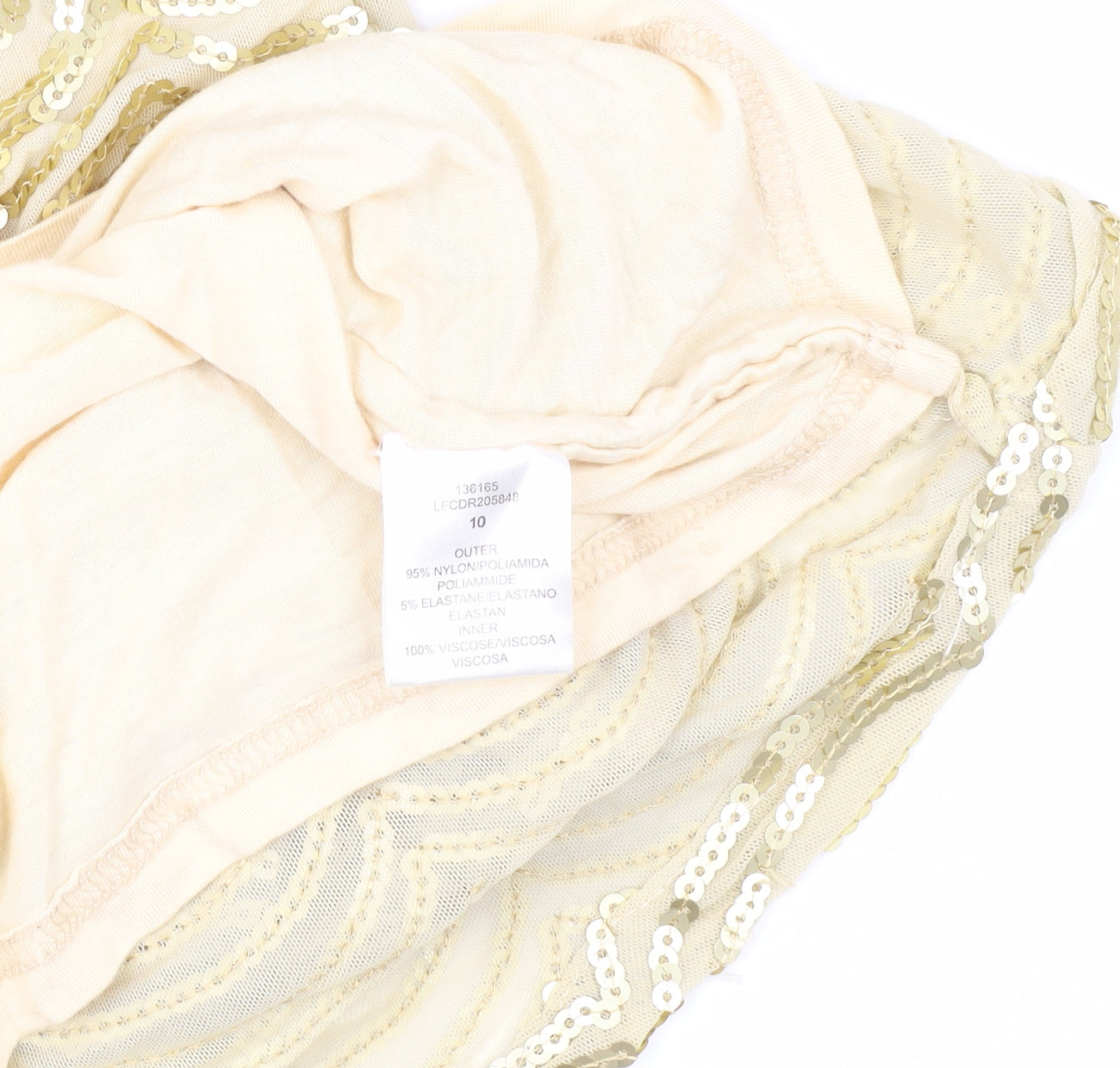 ASOS Women's Beige Sequin Short Sleeve Dress