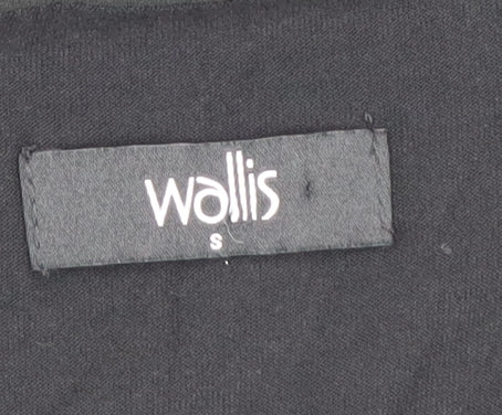 Wallis Women Black 3/4 Sleeve Top, Size S, Studded Detail