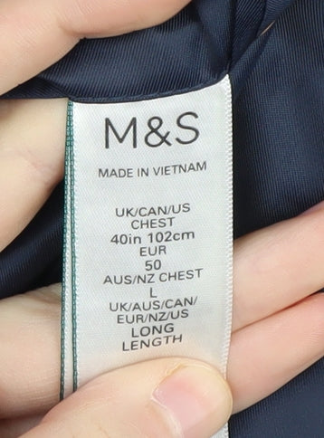 Marks & Spencer Men's Blue Single-Breasted Blazer 40L
