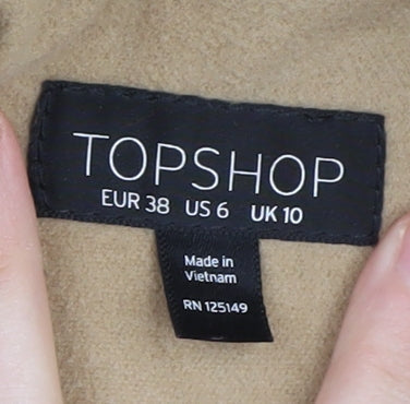 Topshop Women's Beige Mid-Length Overcoat, Size 10