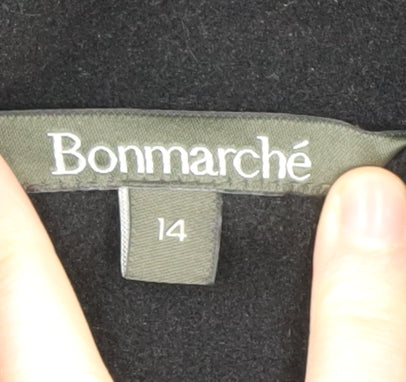 Bonmarché Women's Black Mid-Length Overcoat Size 14