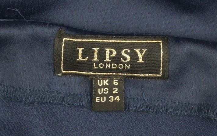 Lipsy Women's Blue Slip Dress Size 6 V-Neck Party
