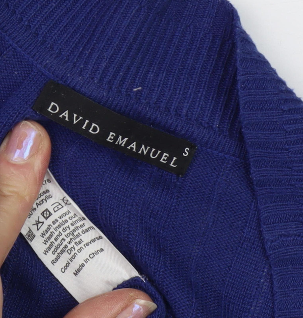 David Emanuel Women's Blue Cardigan - Size S