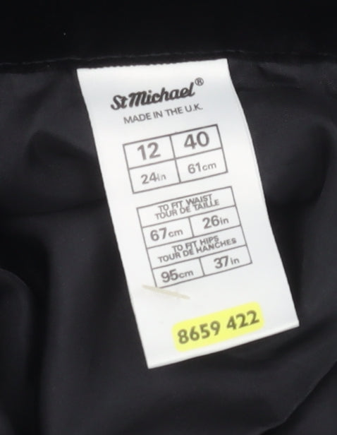 Marks & Spencer Women's Black Skirt, Size 12, Vintage