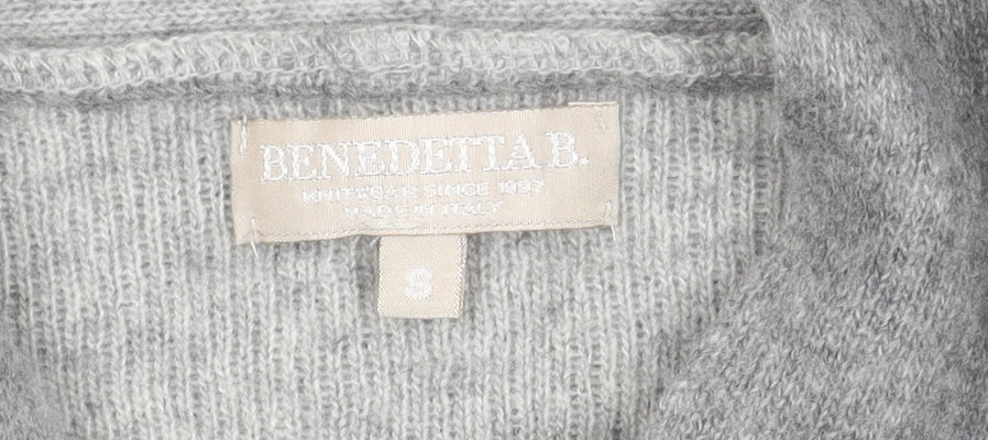 Benedetta B Women's Grey Cardigan Size S Merino Wool Blend