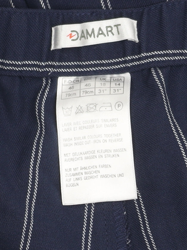 Damart Women's Blue Striped Trousers Size 18