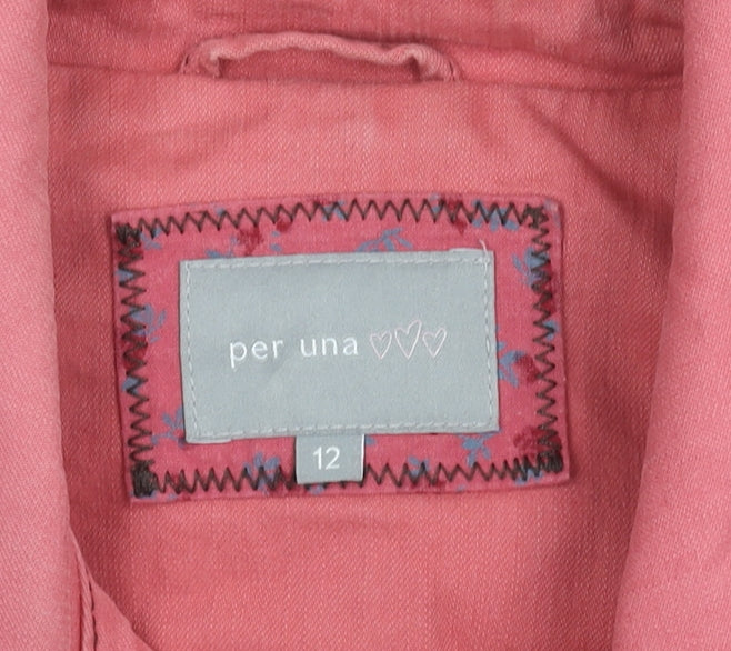 Per Una Pink Women's Regular Fit Cotton Linen Jacket
