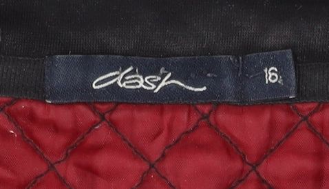 Dash Women's Black Waistcoat Size 16 Casual Zip Lined