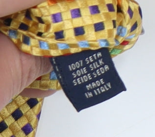 Charles Tyrwhitt Men's Yellow Geometric Silk Tie