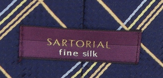 Marks & Spencer Men's Blue Plaid Silk Tie