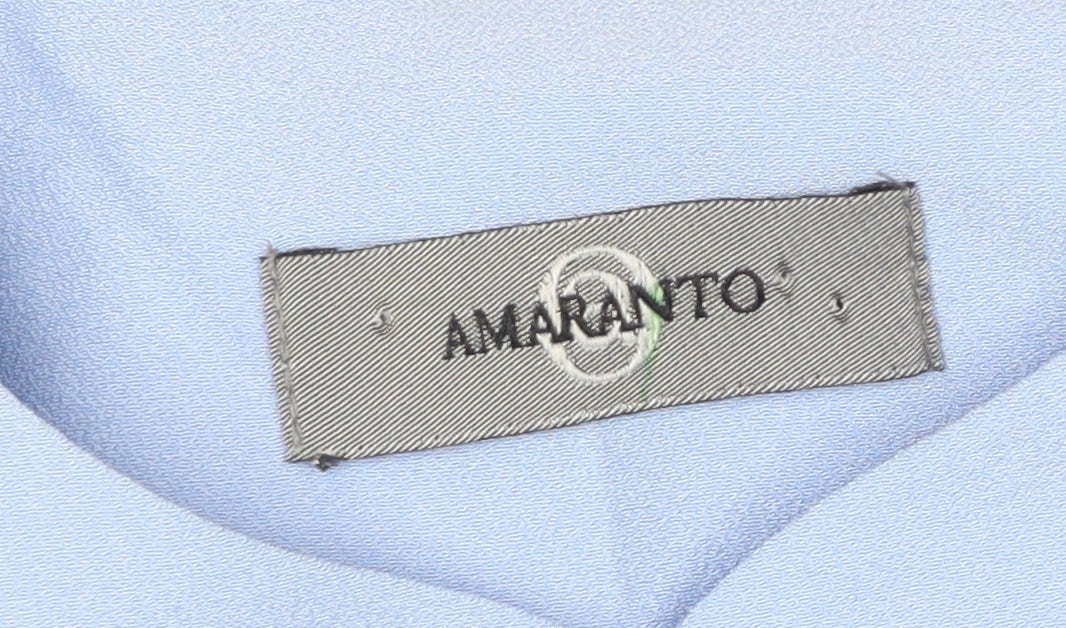 Brand and care label for Amaranto Women's Blue, size 14, Suit Jacket