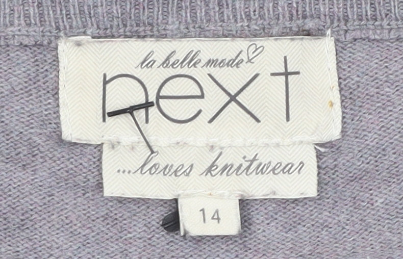 Next Women's Grey Pullover Jumper Size 14 with Lace Accents
