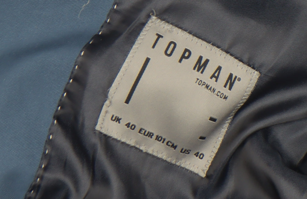 Topman Men's Blue Slim Fit Blazer Jacket 40