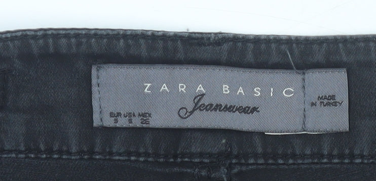 Zara Women's Black Denim Pencil Skirt Knee Length Size 6