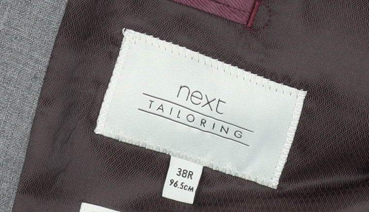 Next Men's Grey Wool Blazer Jacket 38R Regular Fit