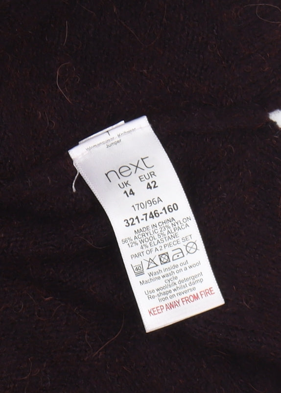 Next Women's Black V-Neck Pullover Jumper Size 14