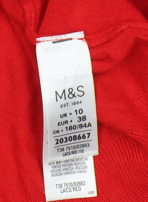 Marks & Spencer Women's Red Pullover Jumper Size 10