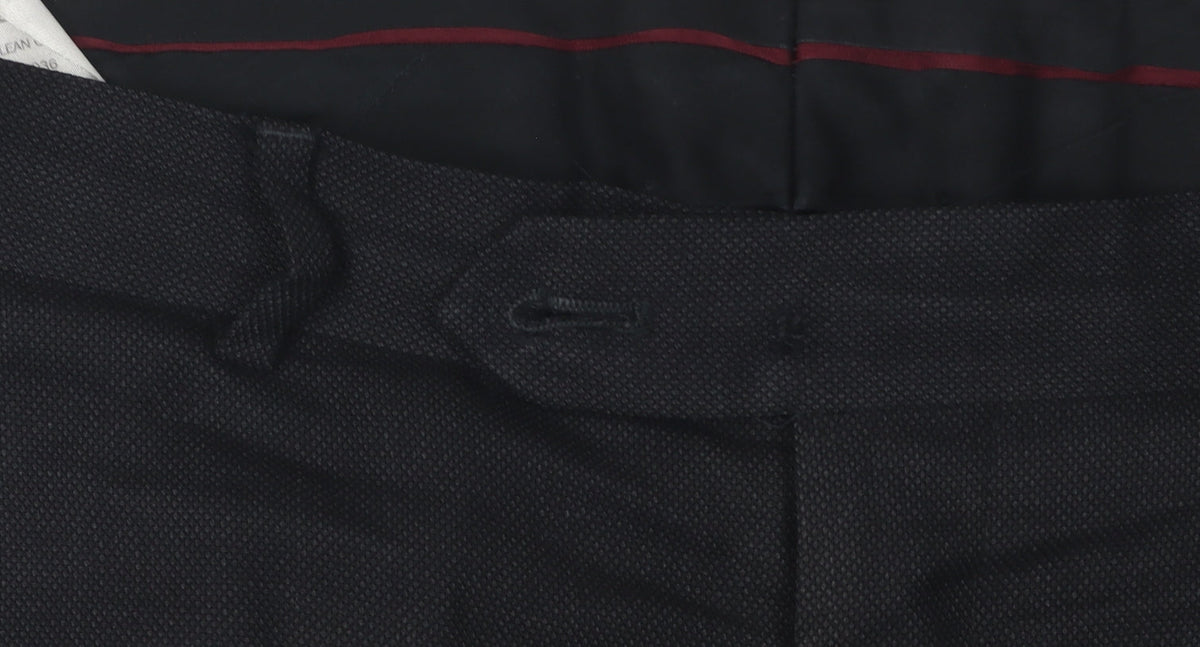 Charles Tyrwhitt Men's Black Slim Fit Wool Dress Pants