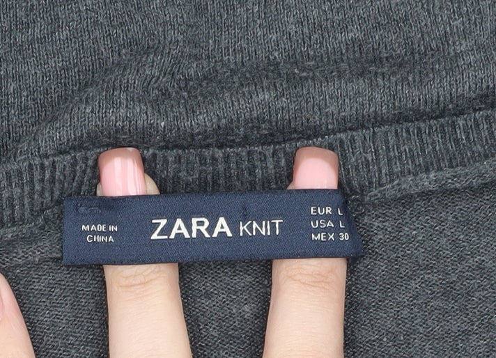 Zara Women's Grey Wool Blend Pullover Jumper L