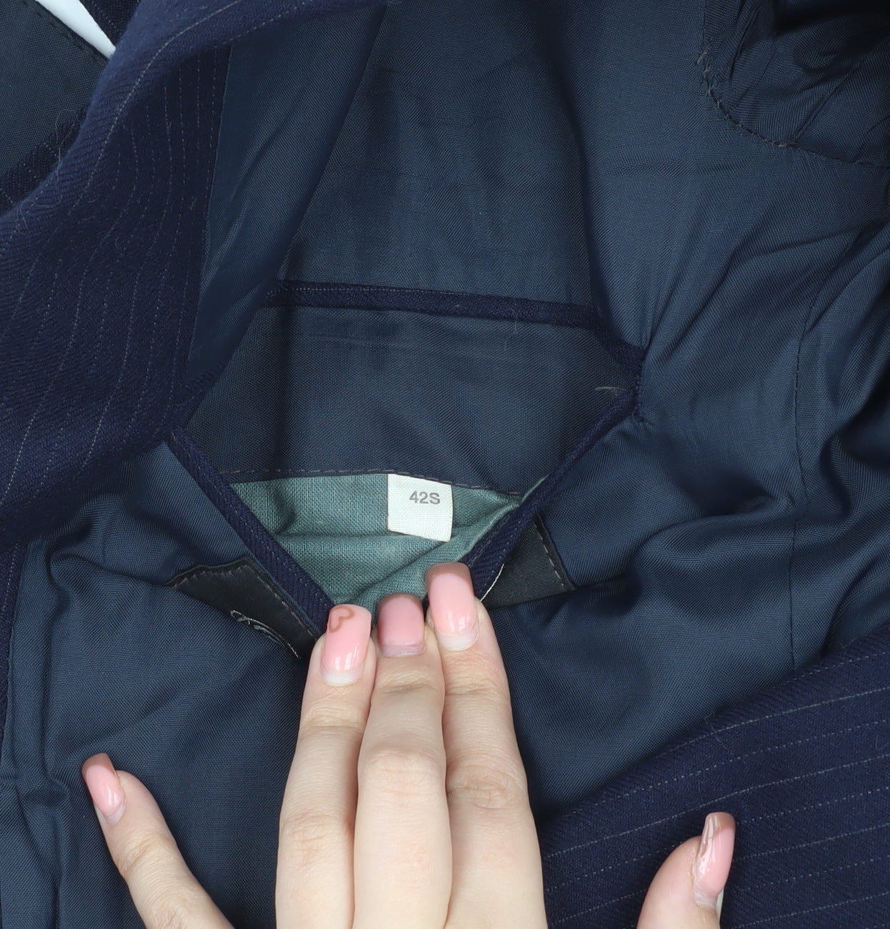 The Label Men's Blue Striped Wool Blazer 42S