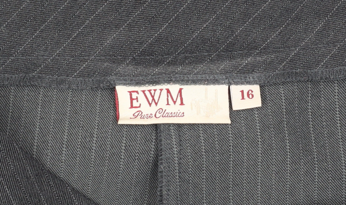 EWM Women's Grey Wool Dress Pants Size 16