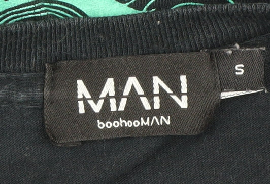 boohooMAN Black Graphic Print T-Shirt Men S