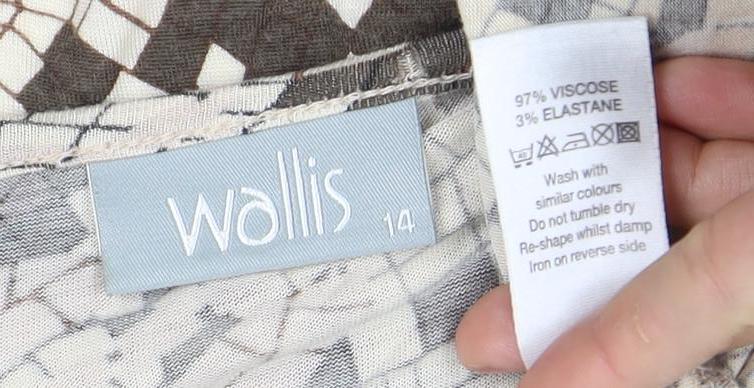 Wallis Women's Multicoloured Top, Size 14, Geometric V-Neck