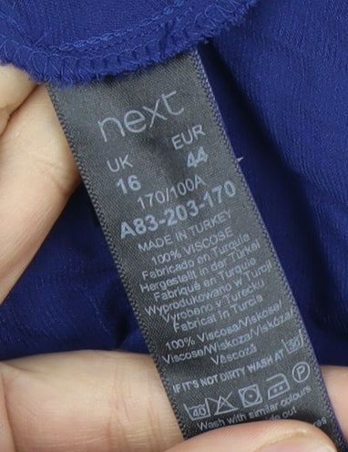 Next Women's Blue Wrap Blouse Size 16 V-Neck