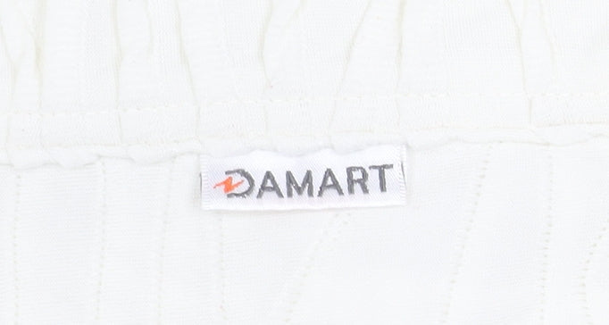 Damart Women's White Knit Long Sleeve Polo Shirt Size 24