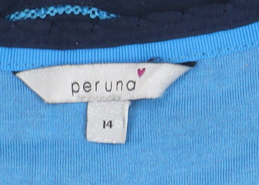 Marks and Spencer Women's Blue Size 14 3/4 Sleeve Top