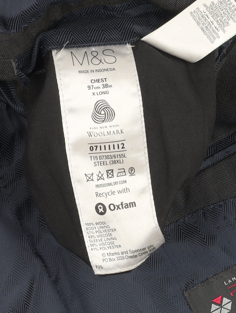 Marks & Spencer Men's Grey Wool Blazer 38XL