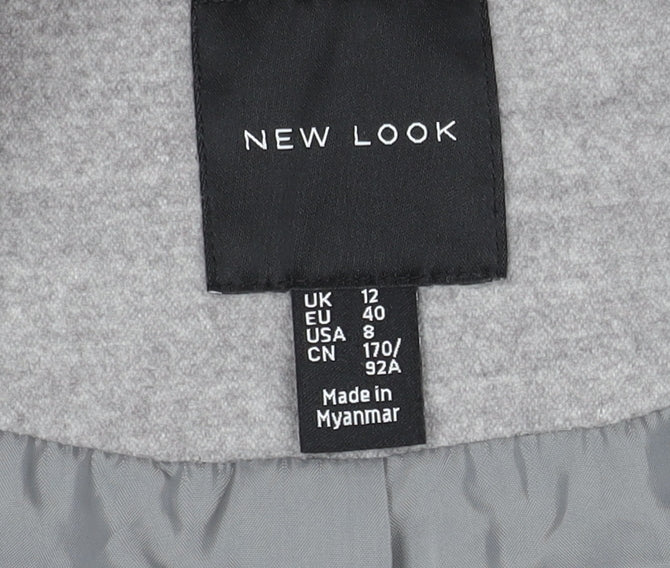 New Look Women's Grey Jacket, Size 12, Autumn/Winter Essential