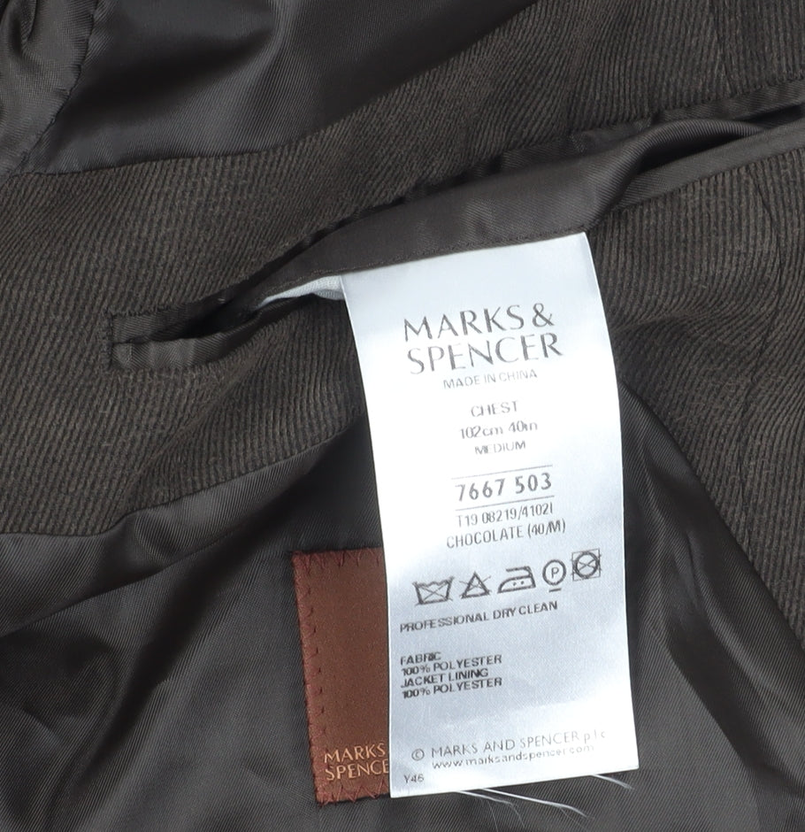 Marks & Spencer Men's Brown Blazer - Size 40R