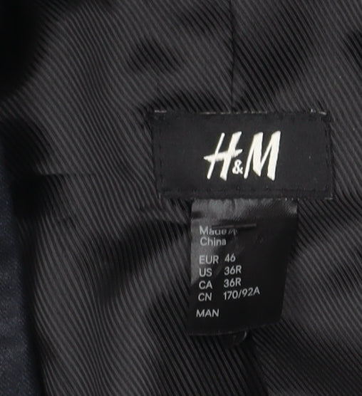H&M Men's Slim Fit Blue Blazer, Size 36R