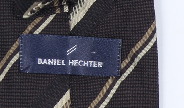 Daniel Hechter Men's Brown Striped Silk Tie